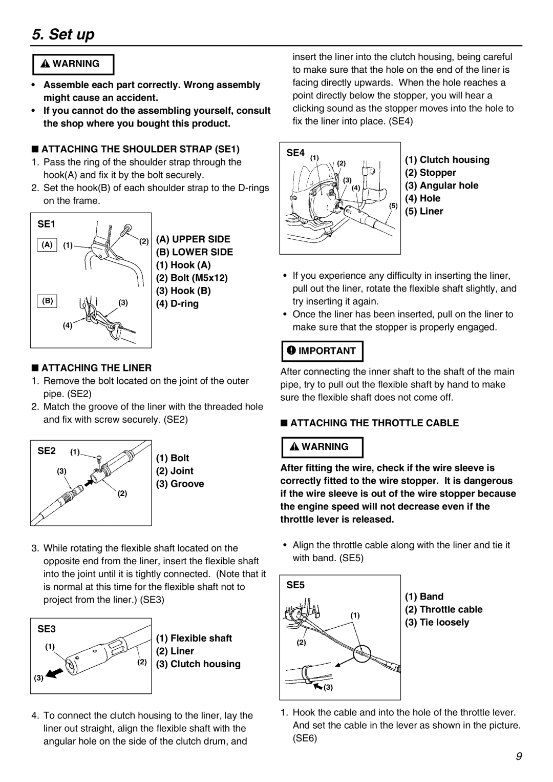 Zenoah BK3410FL-S, BK4310FL-S owner manual Set up 