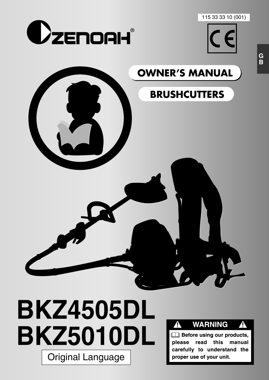 Zenoah owner manual BKZ4505DL BKZ5010DL, GB-1 