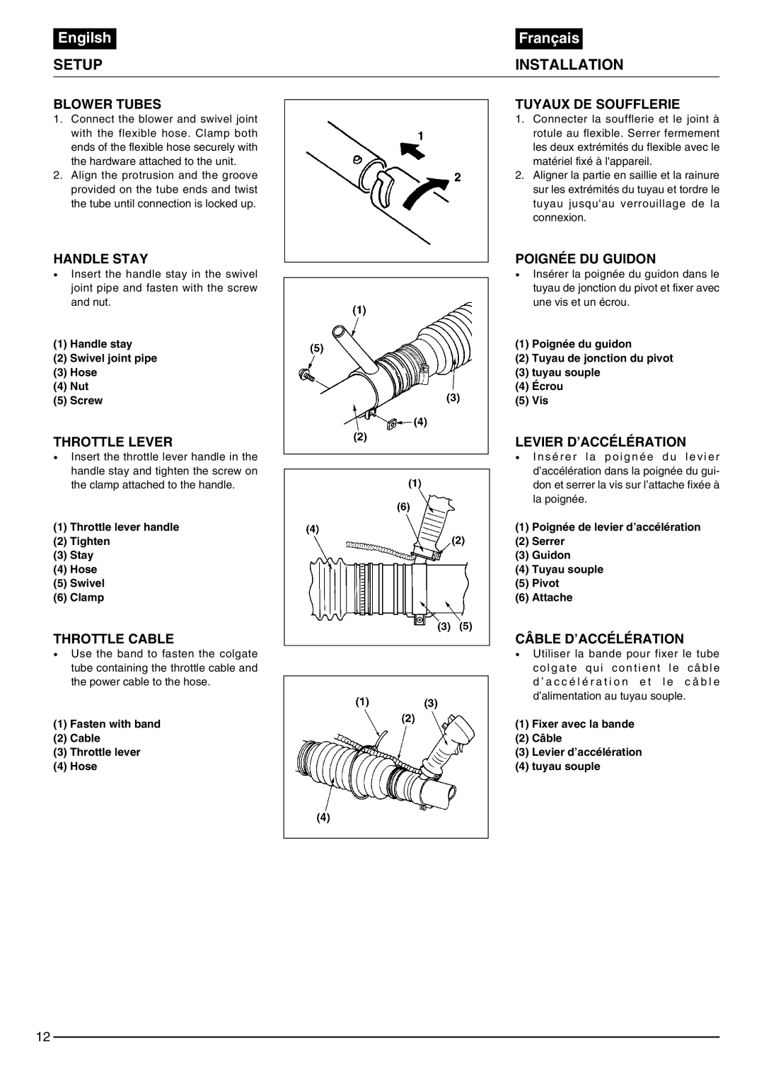 Zenoah EB430, EB440 owner manual Setup, Installation 