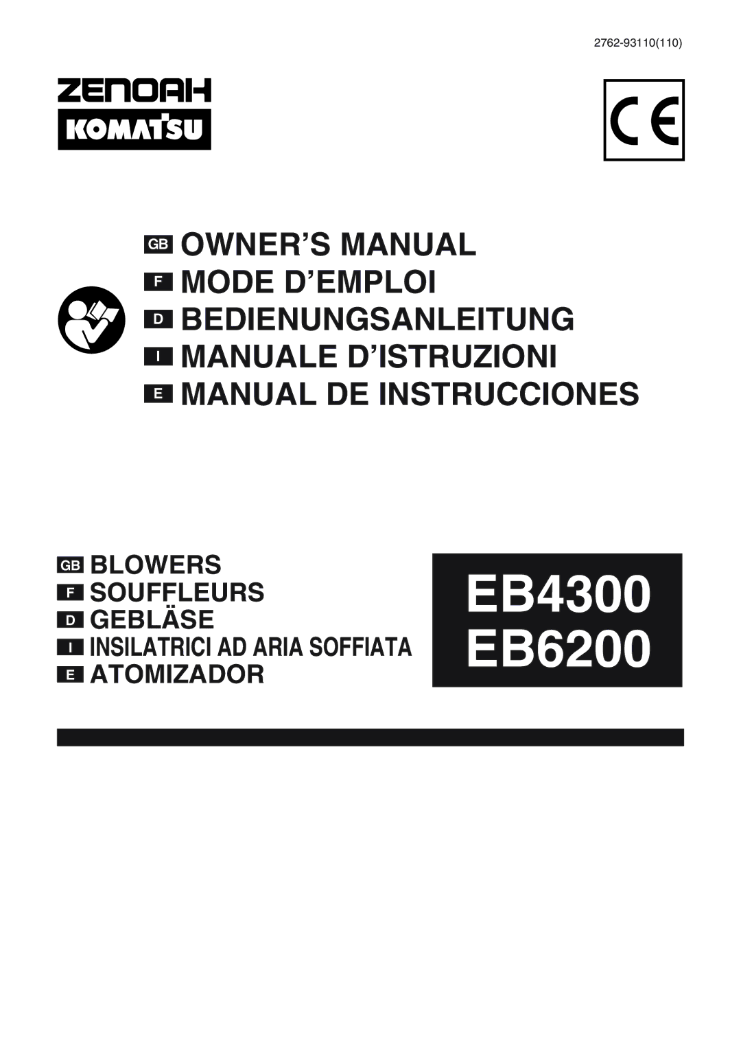 Zenoah owner manual EB4300 EB6200 