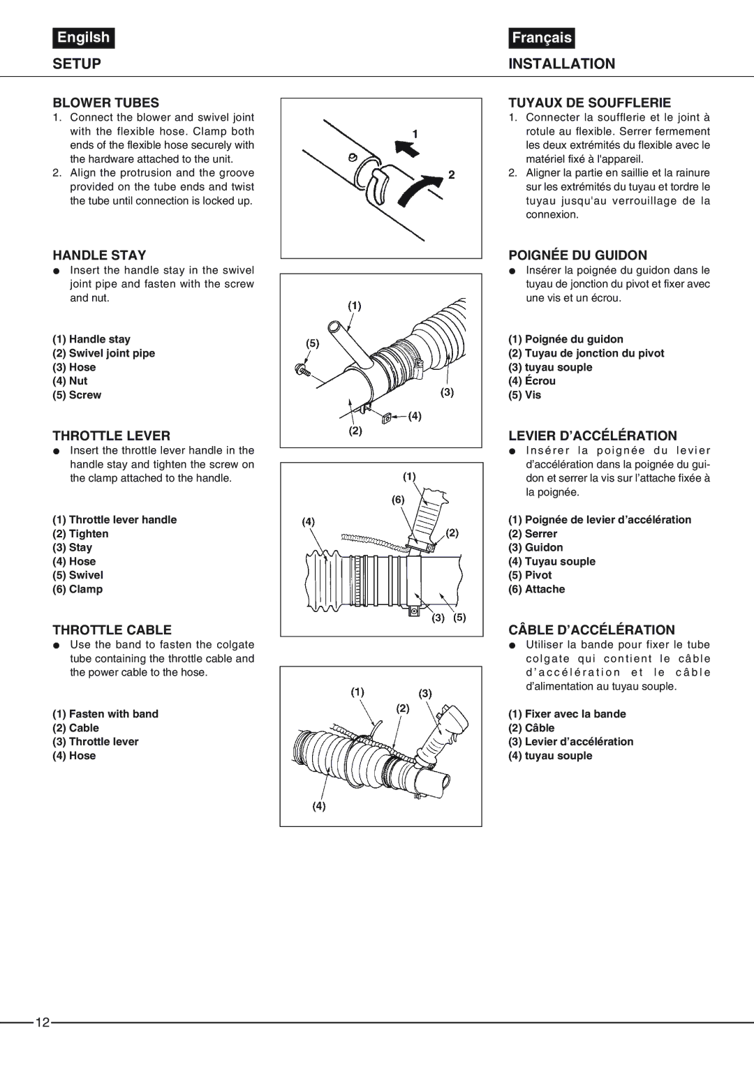 Zenoah EB6200, EB4300 owner manual Setup, Installation 