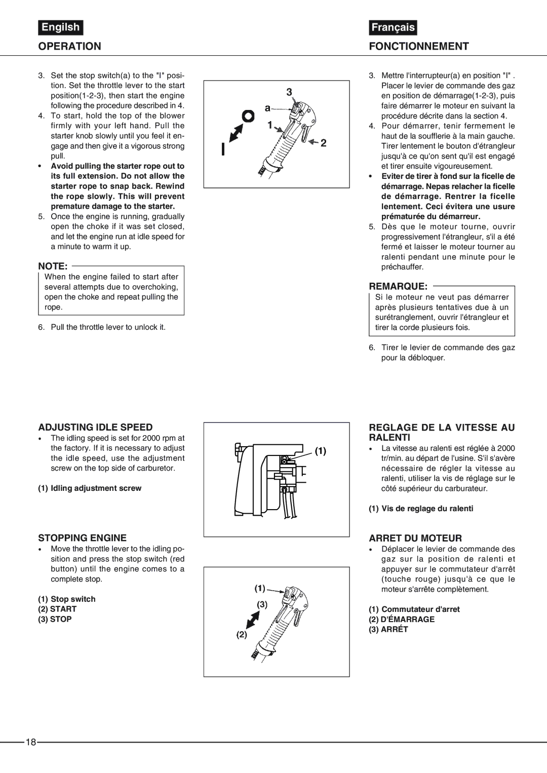 Zenoah EB6200, EB4300 owner manual Operation 