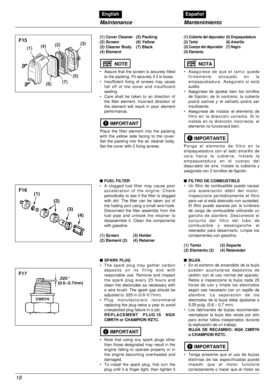 Zenoah EBZ4800RH manual F15 