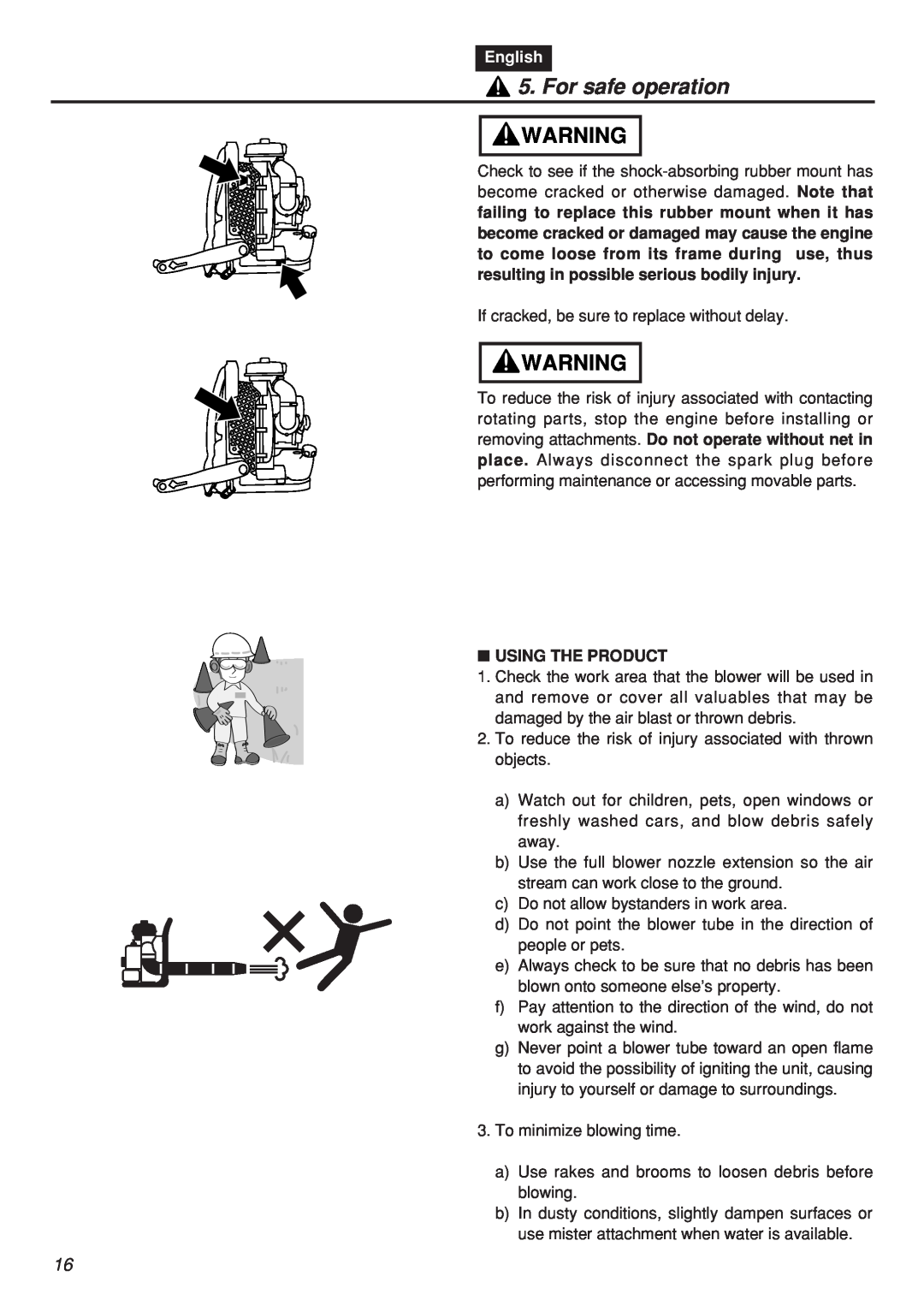 Zenoah EBZ7001RH-CA, EBZ7001-CA manual For safe operation, English, Using The Product 