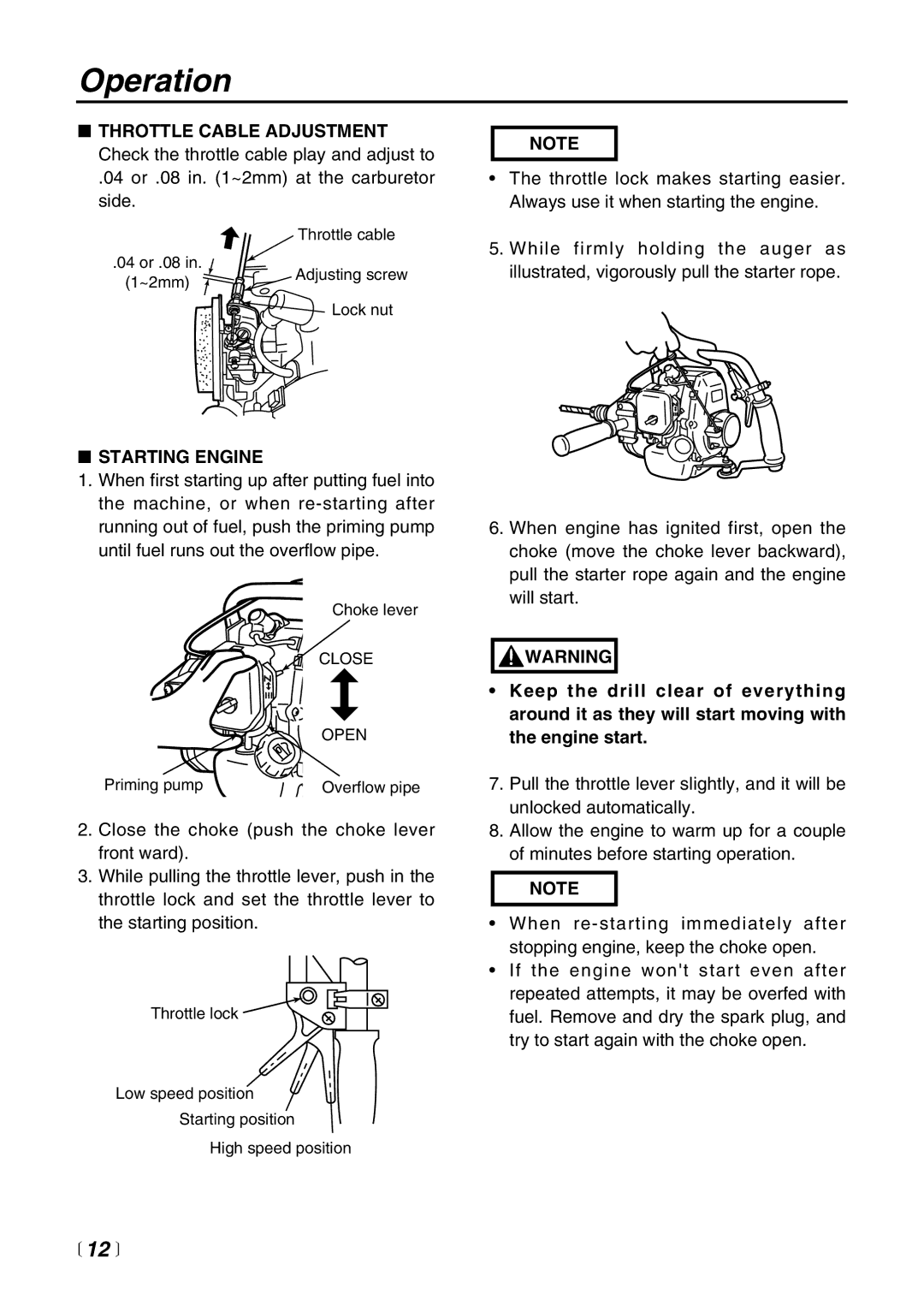 Zenoah EDG2300 manual Operation, Starting Engine 