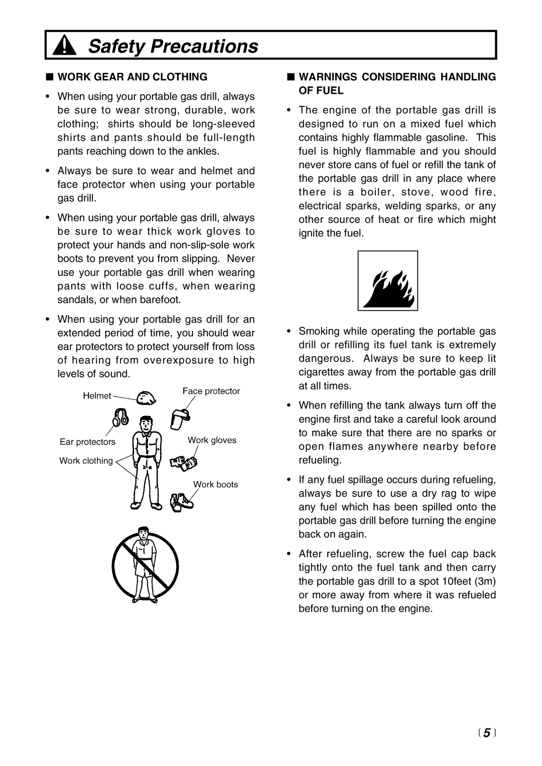 Zenoah EDG2300 manual Work Gear and Clothing 