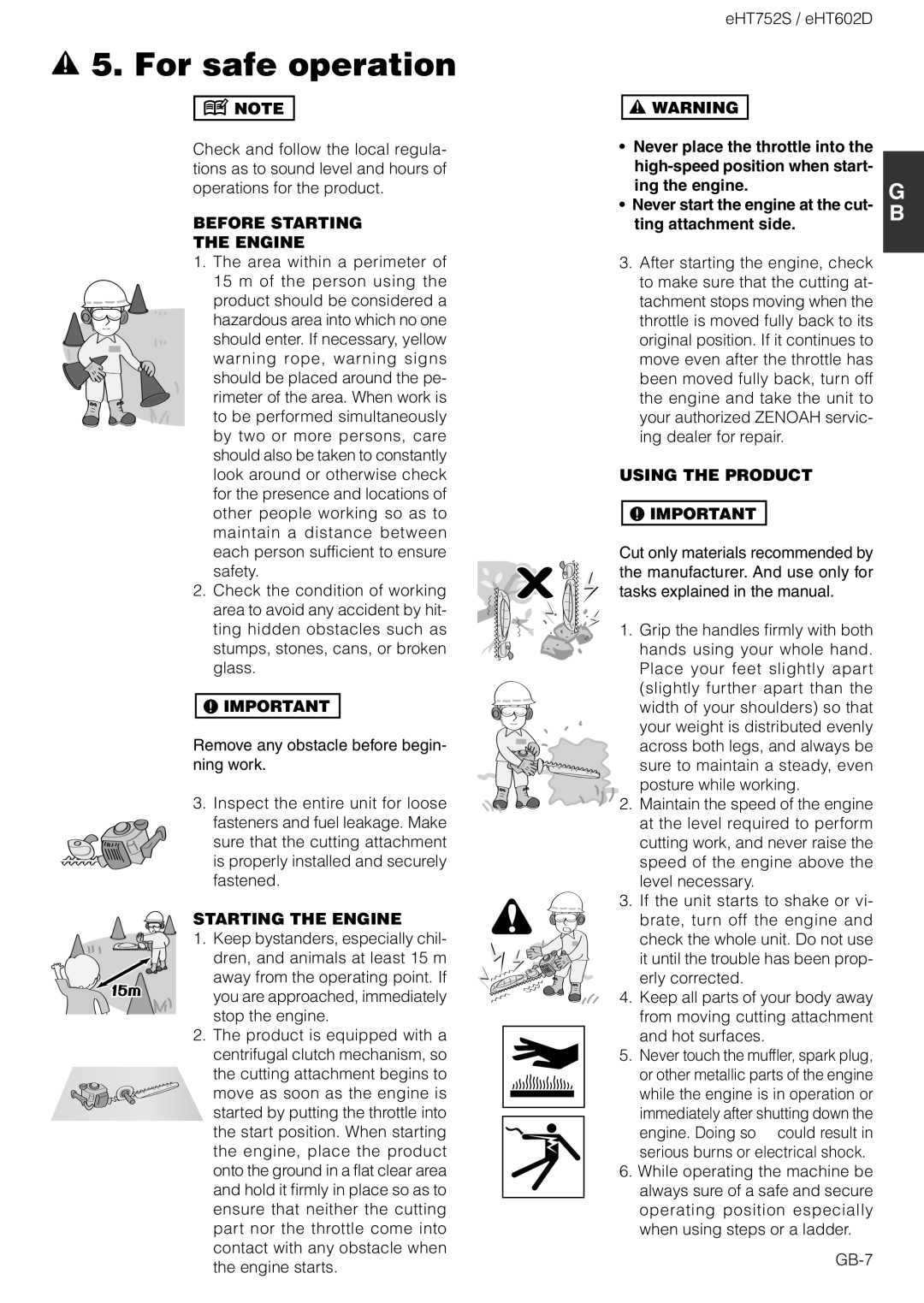 Zenoah EHT752S, EHT602D owner manual Before Starting Engine, Starting the Engine, Using the Product 