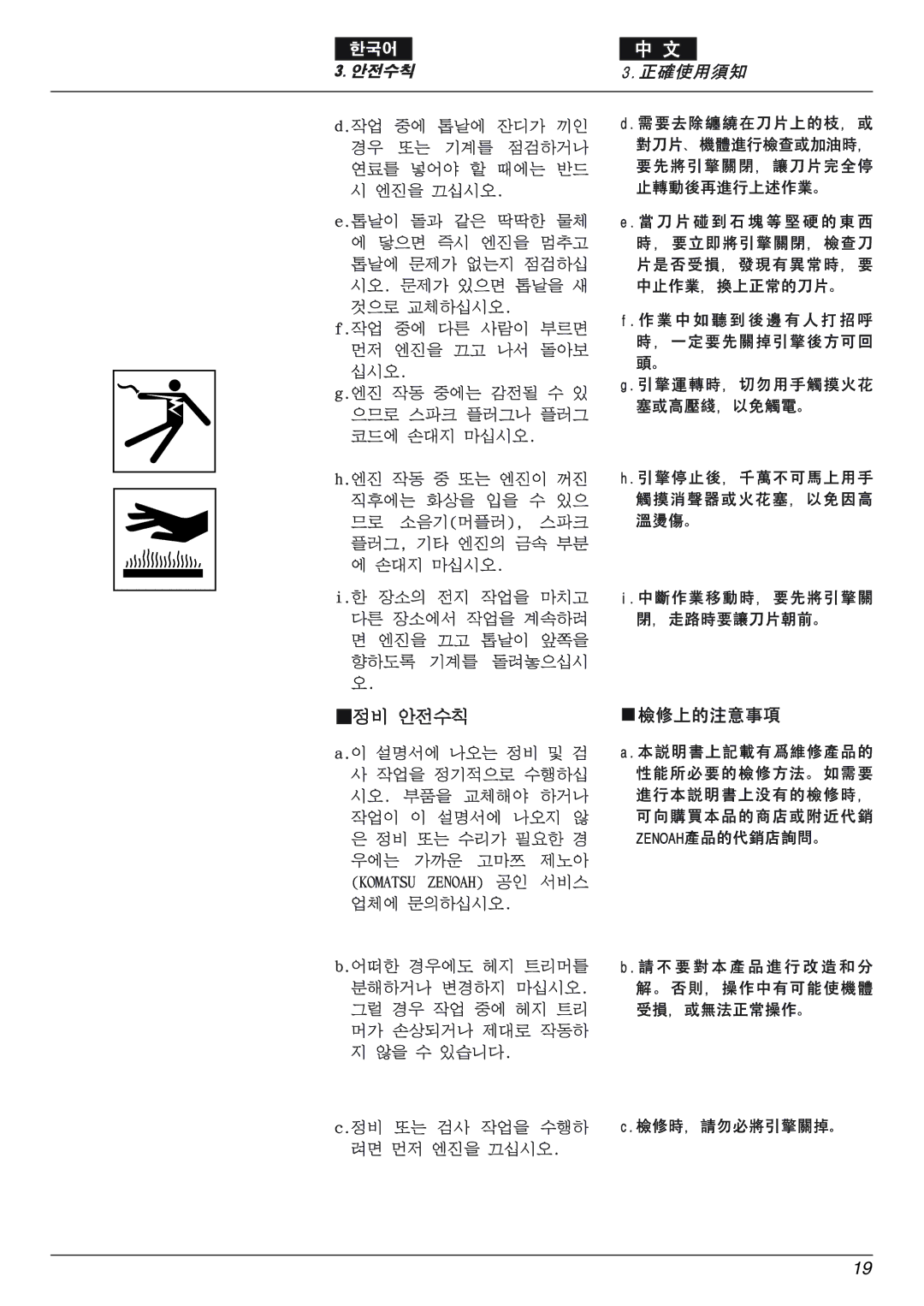 Zenoah eHT600D, eHT750S owner manual 