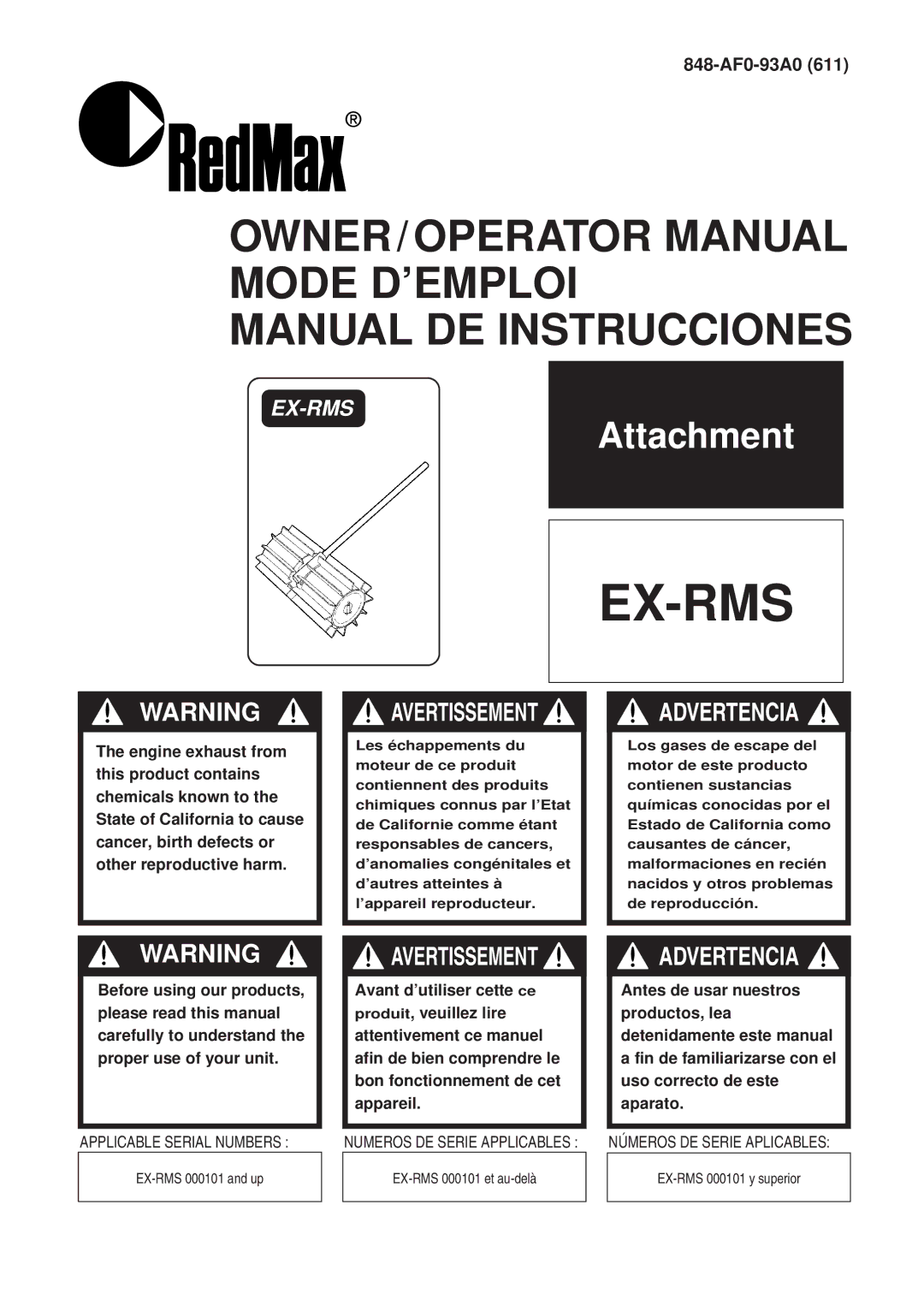 Zenoah EX-RMS manual Ex-Rms 