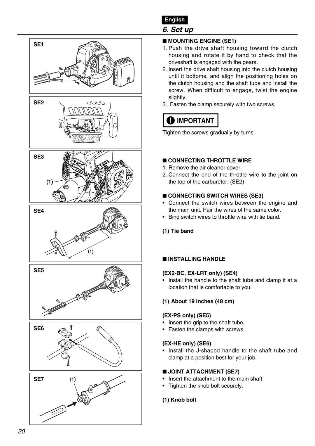 Zenoah EXZ2401S manual Set up 