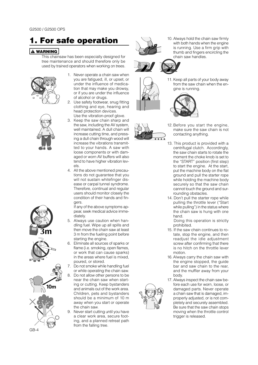 Zenoah G2500 OPS owner manual For safe operation 