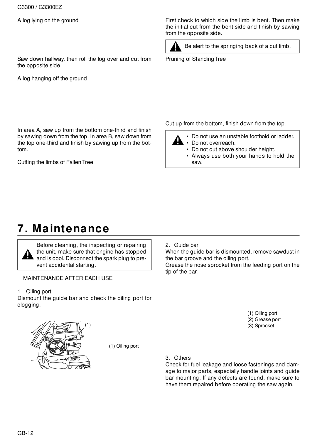 Zenoah G3300EZ owner manual Maintenance After Each USE 