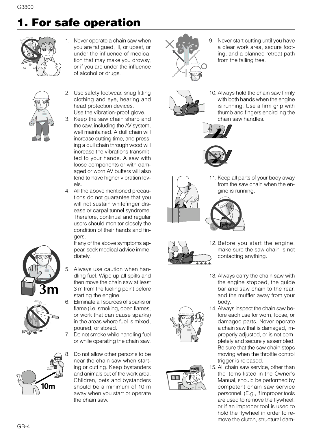 Zenoah G3800 owner manual For safe operation 