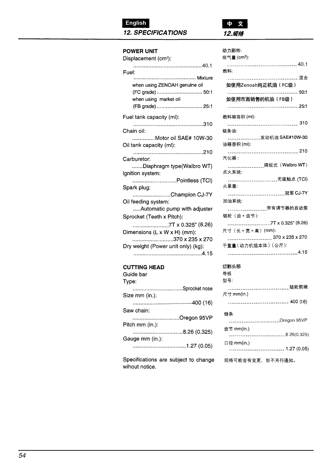 Zenoah G4100 manual 