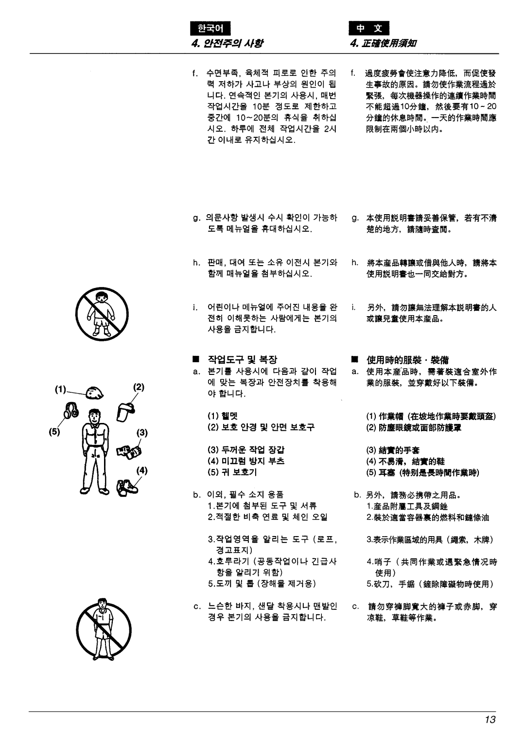 Zenoah G4500/G5200, G5000 manual 