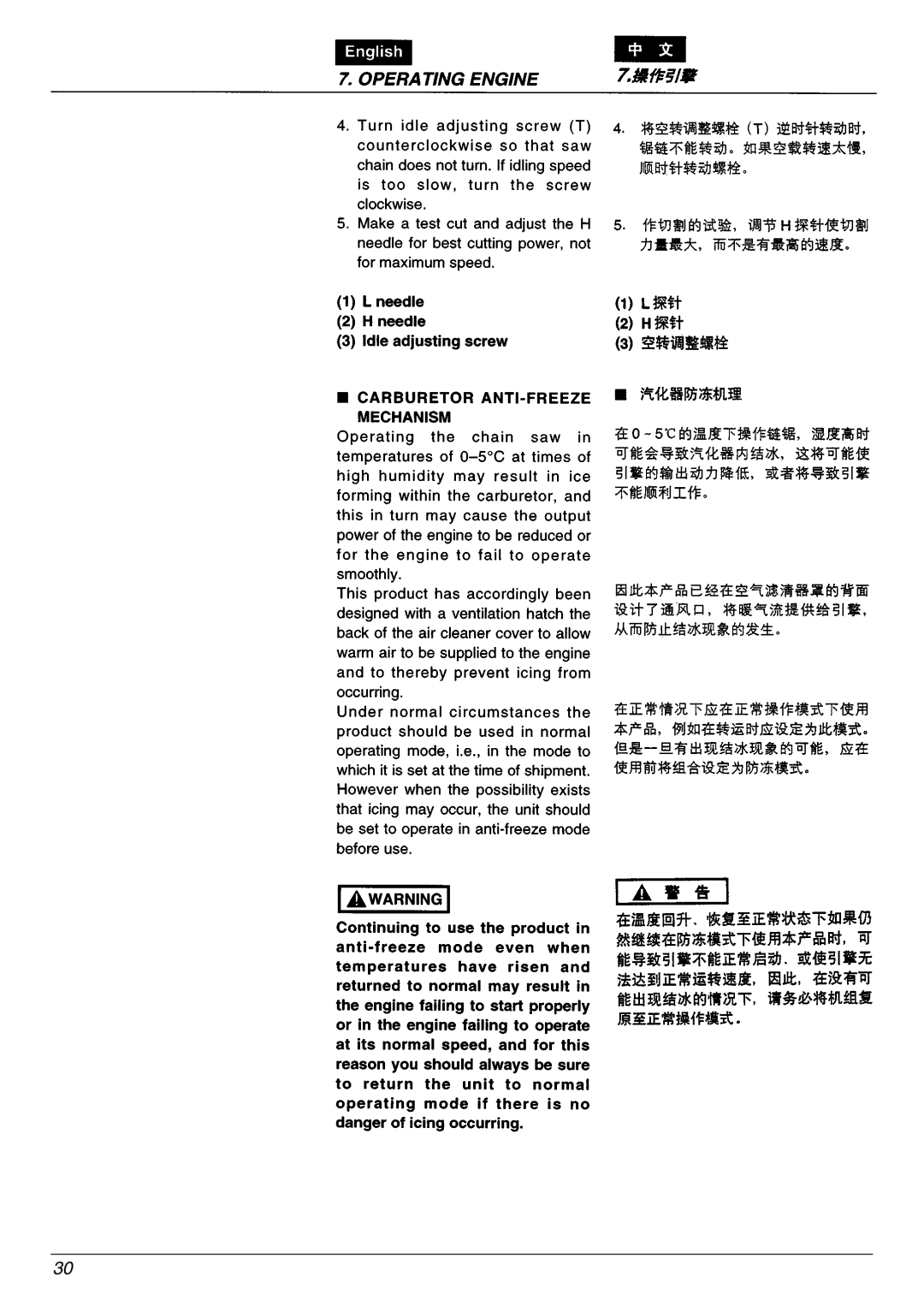 Zenoah G4500/G5200, G5000 manual 