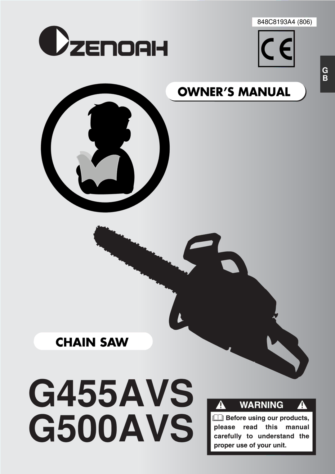 Zenoah owner manual G455AVS / G500AVS, GB-1 