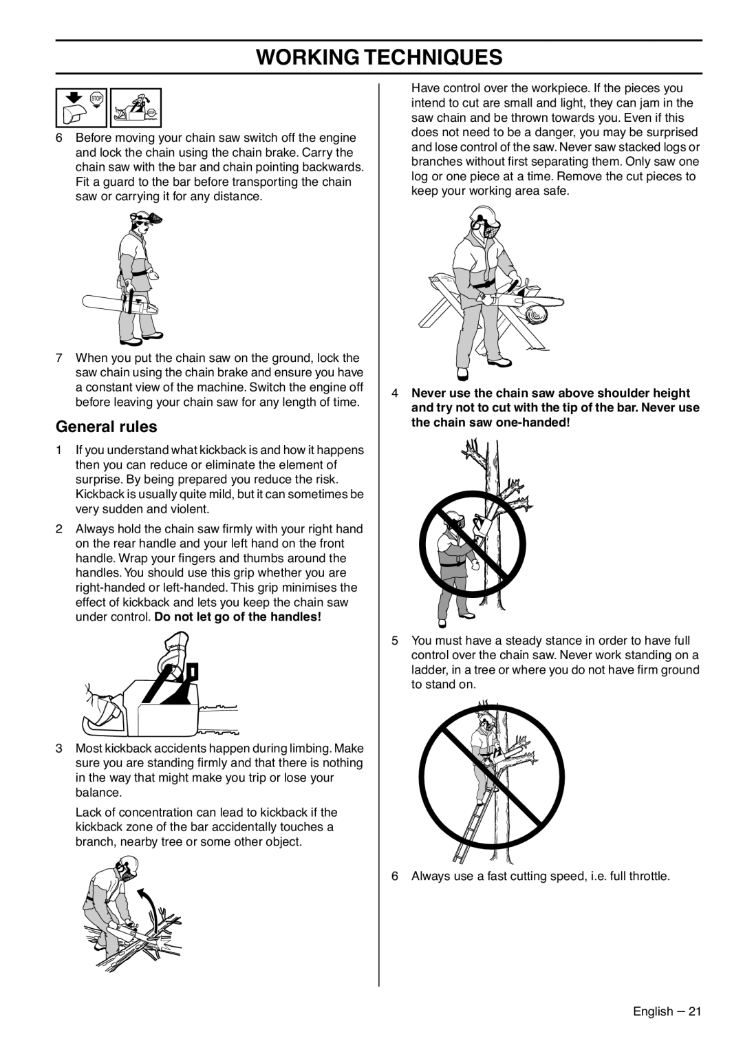 Zenoah G5300 manual General rules 