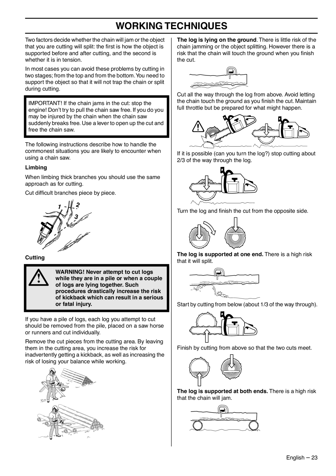 Zenoah G5300 manual Limbing 