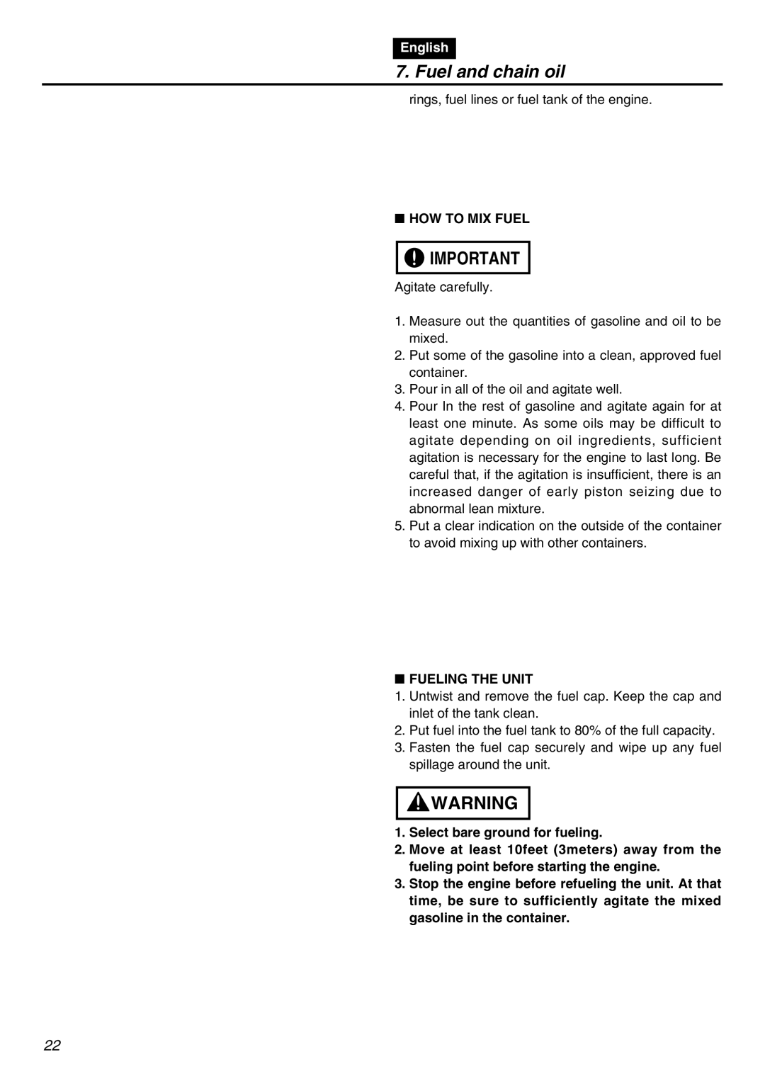 Zenoah G621AVS manual HOW to MIX Fuel, Fueling the Unit 