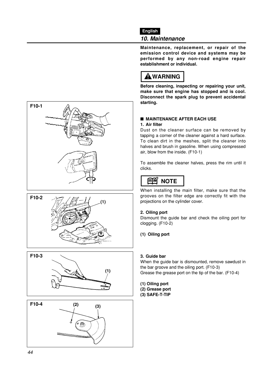 Zenoah GZ400 manual Maintenance After Each USE, Safe-T-Tip 