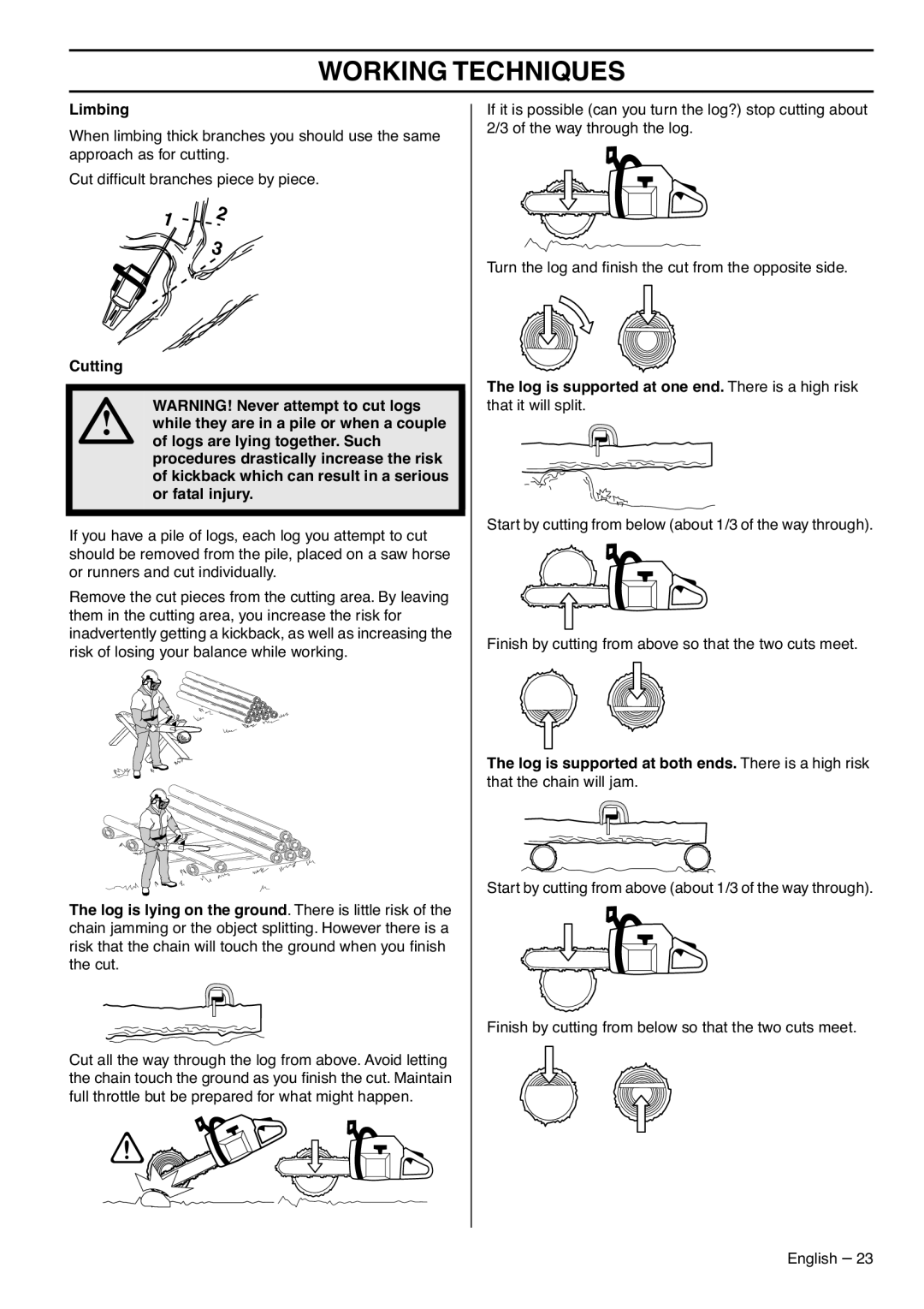 Zenoah GZ7000 manual Limbing 