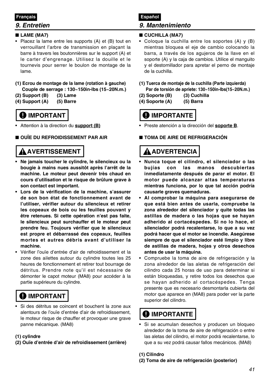 Zenoah HE225F, HEZ2500F manual Ouïe DU Refroidissement PAR AIR, Toma DE Aire DE Refrigeración 