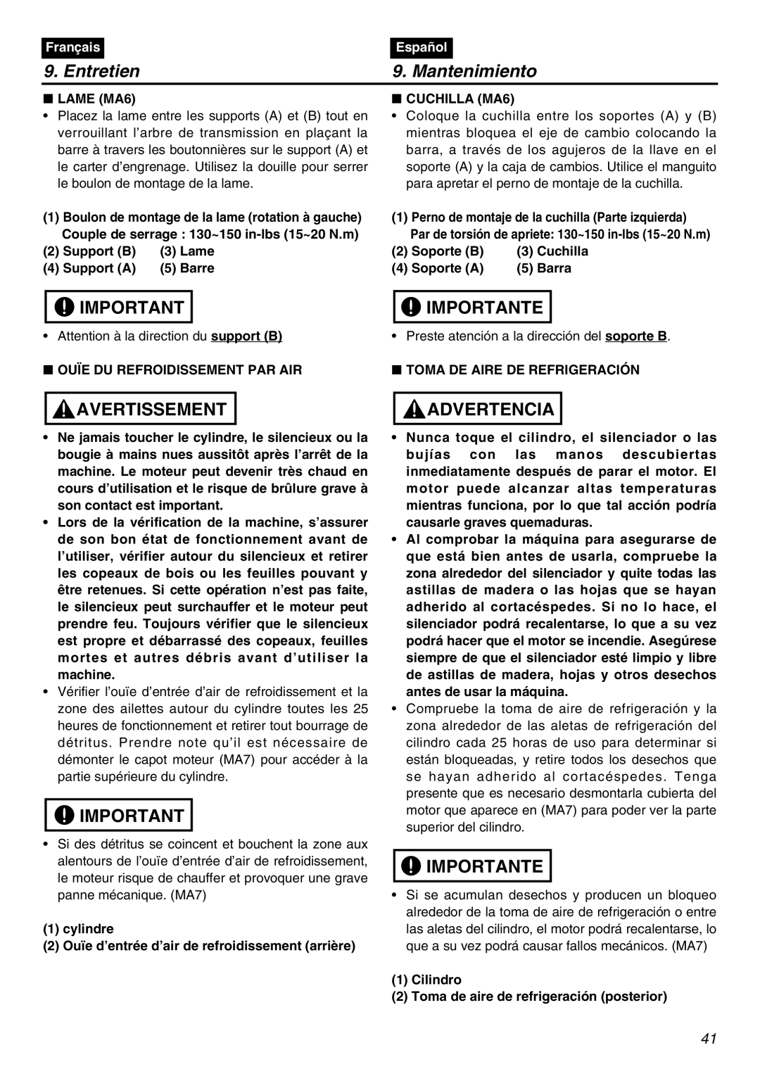 Zenoah HEZ2602S manual Ouïe DU Refroidissement PAR AIR, Toma DE Aire DE Refrigeración 