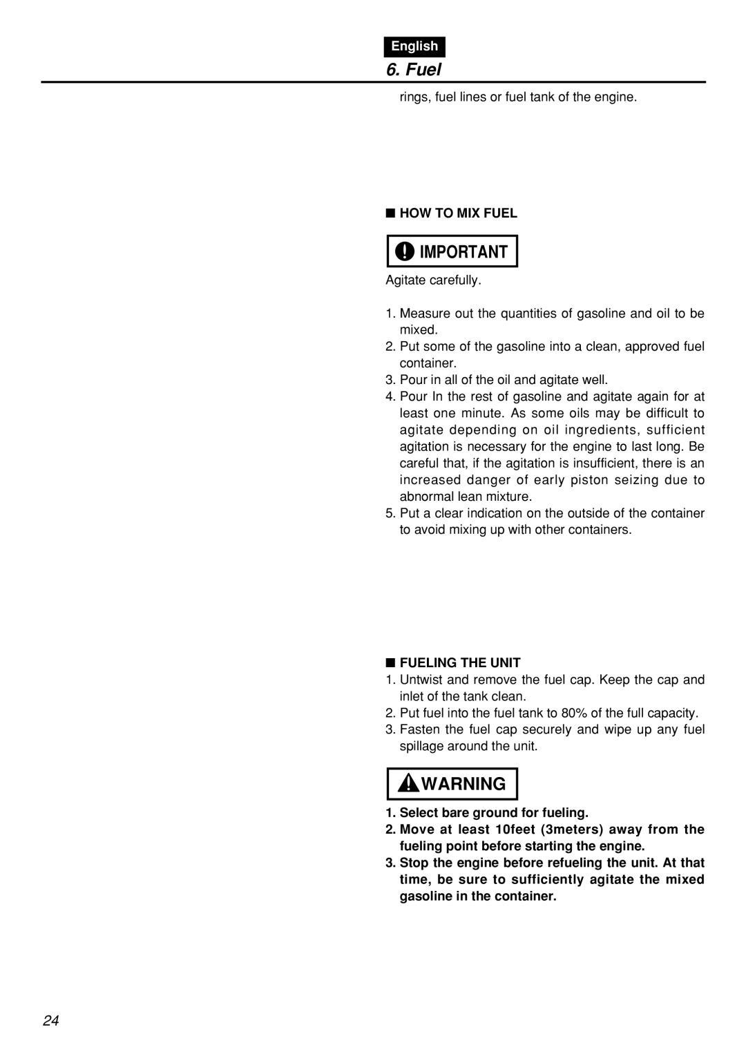 Zenoah HT2200 manual HOW to MIX Fuel, Fueling the Unit 