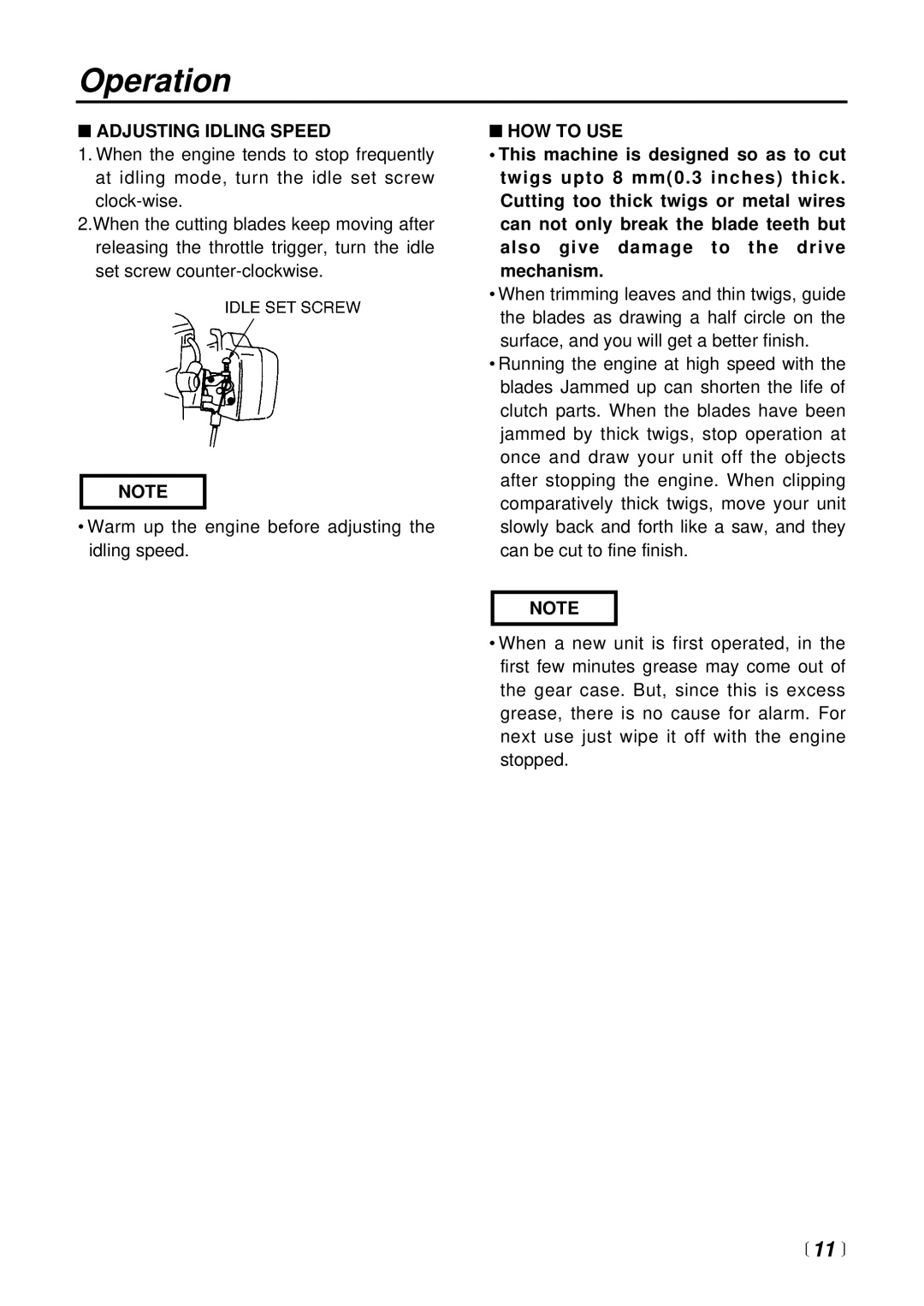 Zenoah HT2300A, CHT2300L, CHT2300B manual Adjusting Idling Speed, HOW to USE 