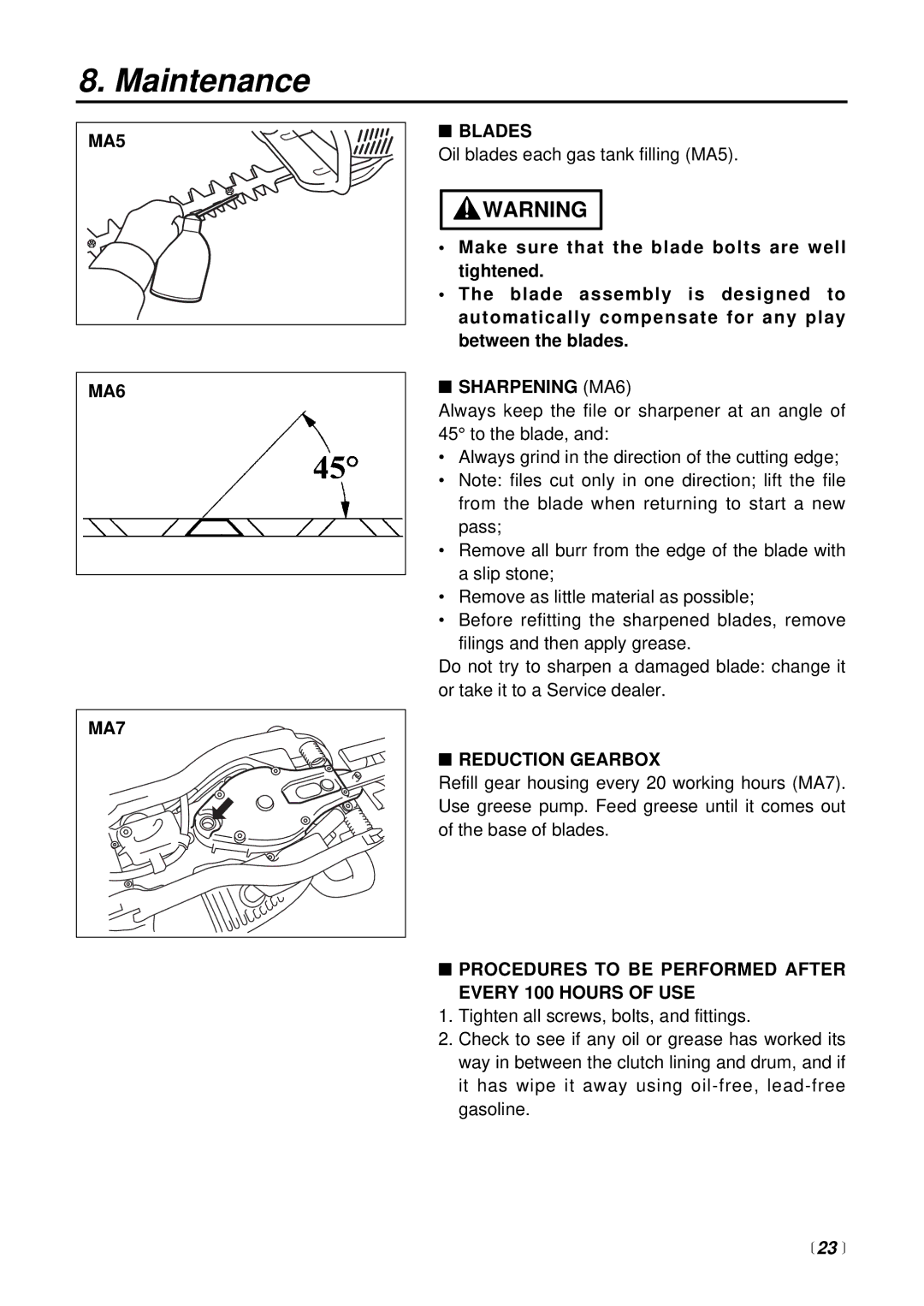 Zenoah CHT2301 manual  23  