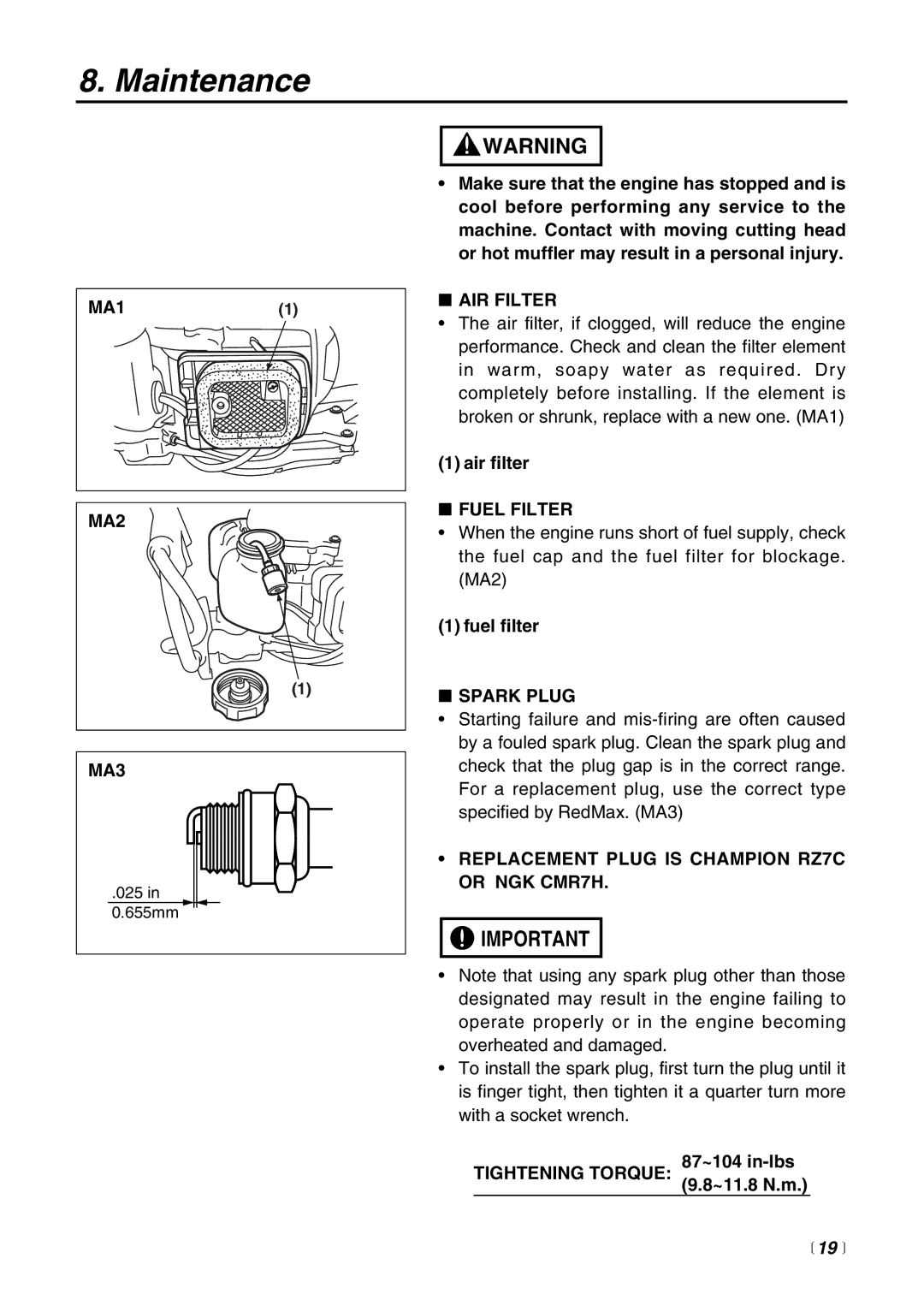 Zenoah CHTZ2400 manual  19  