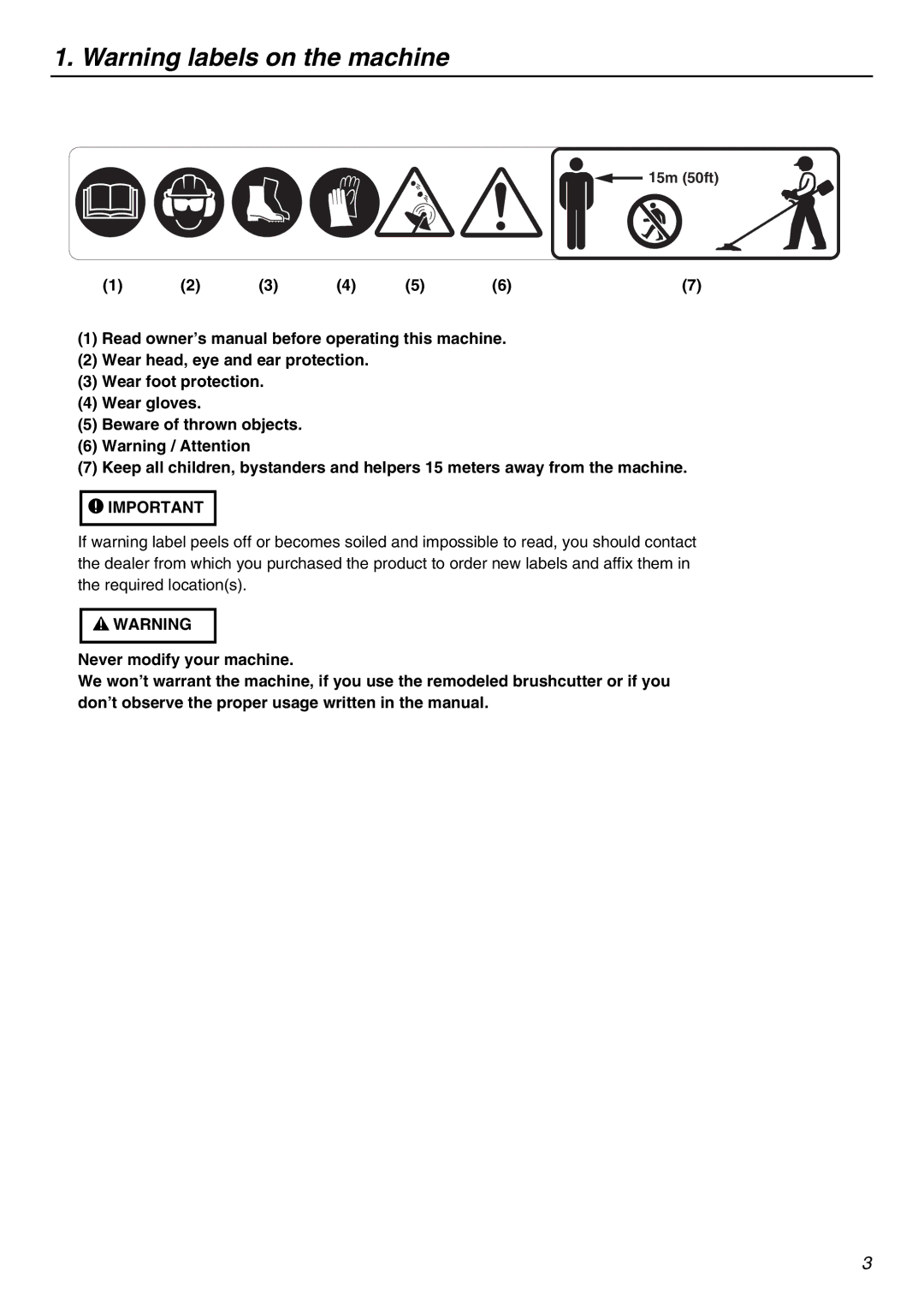 Zenoah KAM-402 owner manual 15m 50ft 