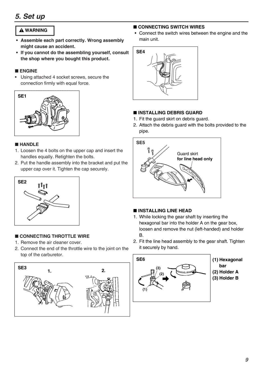 Zenoah KAM-402 owner manual Set up 