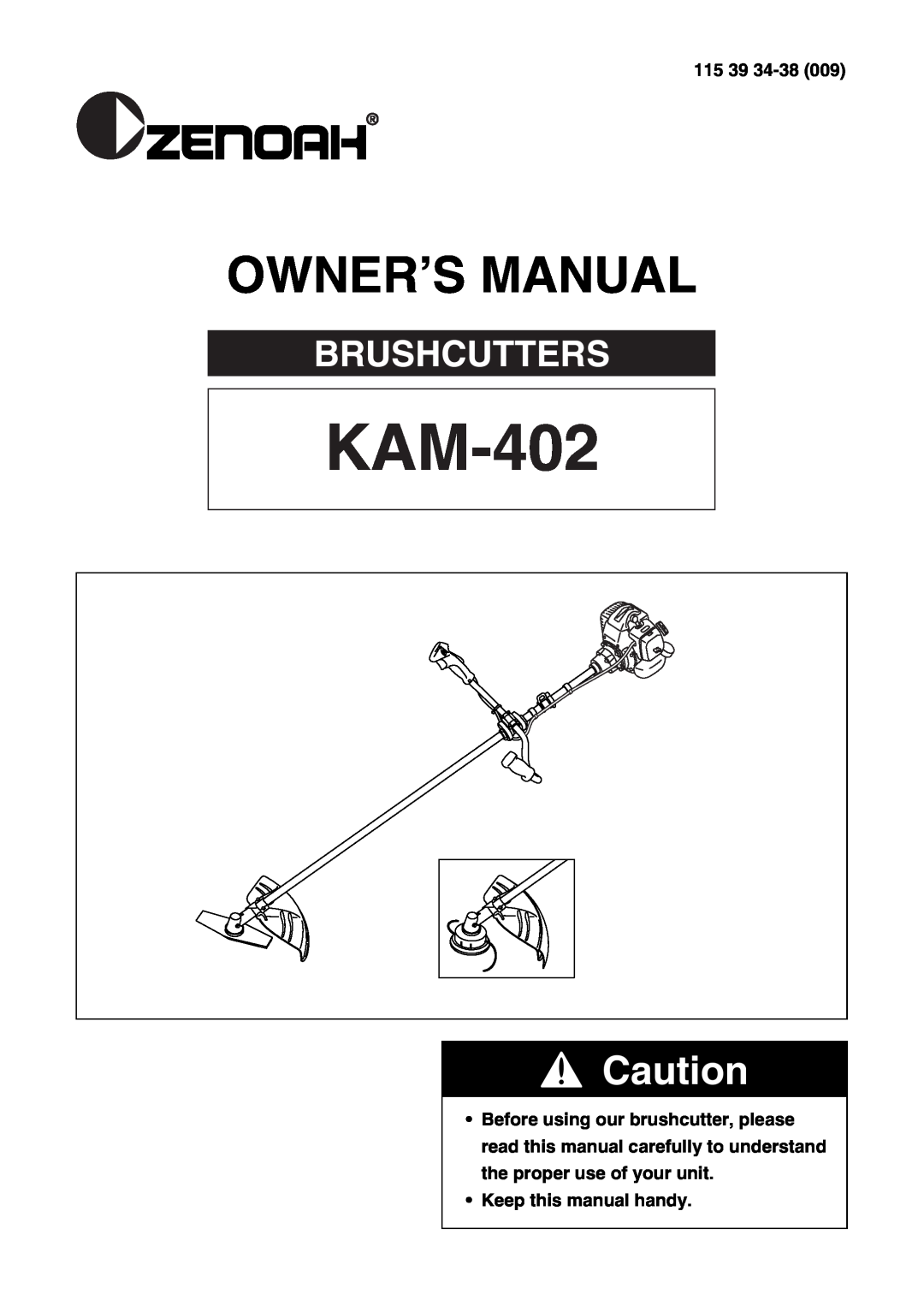 Zenoah KAM-402 owner manual Brushcutters, 115, Keep this manual handy 