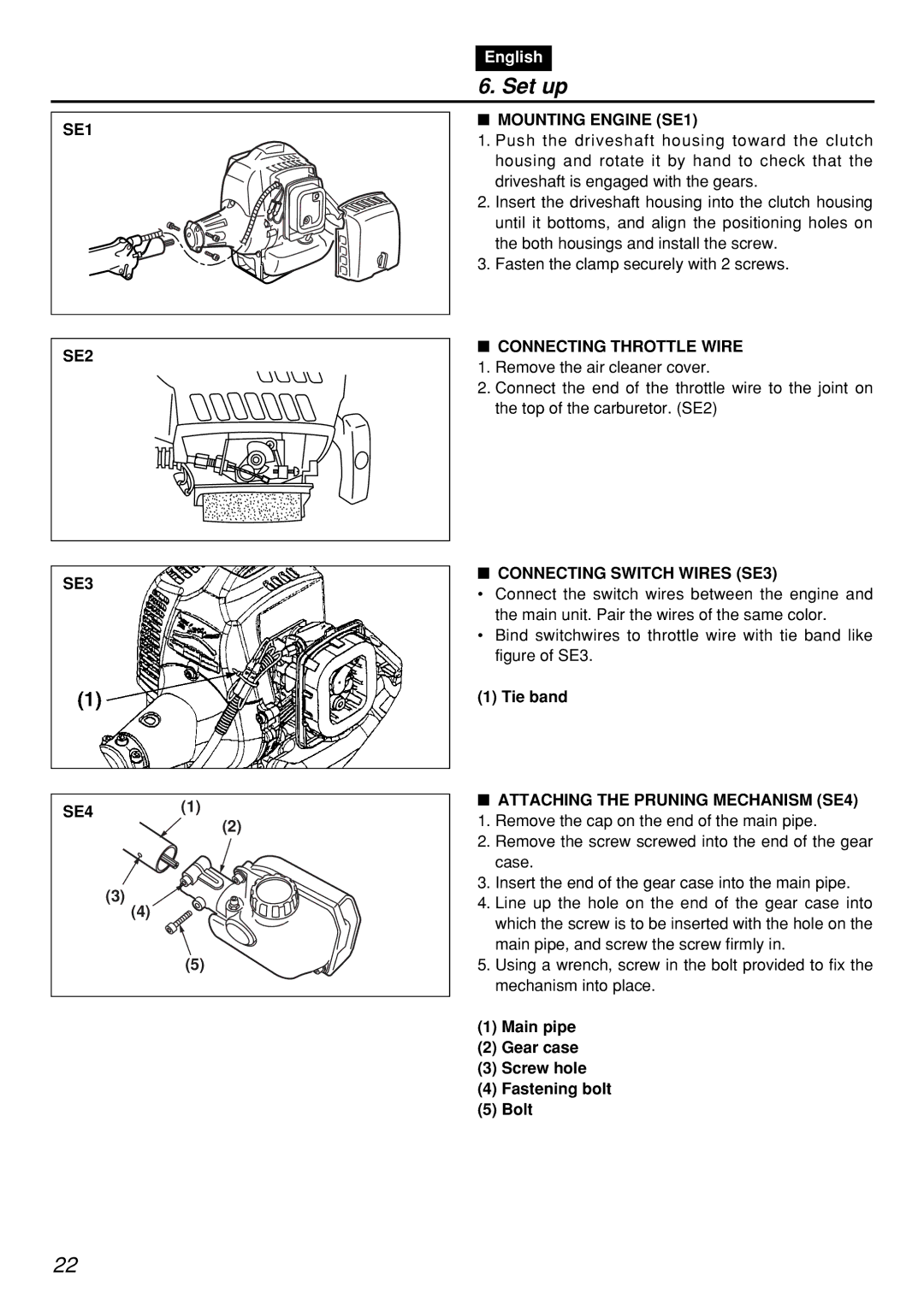 Zenoah PSZ2401-CA, PSZ2401, PSZ2401, PSZ2401-CA manual Set up 