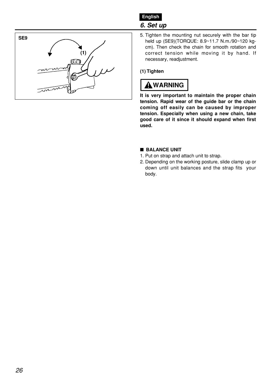 Zenoah PSZ2401-CA, PSZ2401, PSZ2401, PSZ2401-CA manual SE9, Balance Unit 