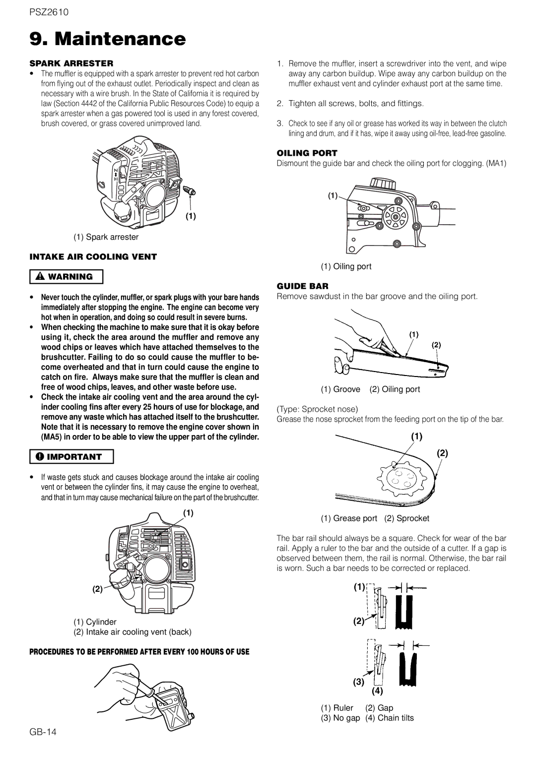 Zenoah PSZ2610 owner manual GB-14 