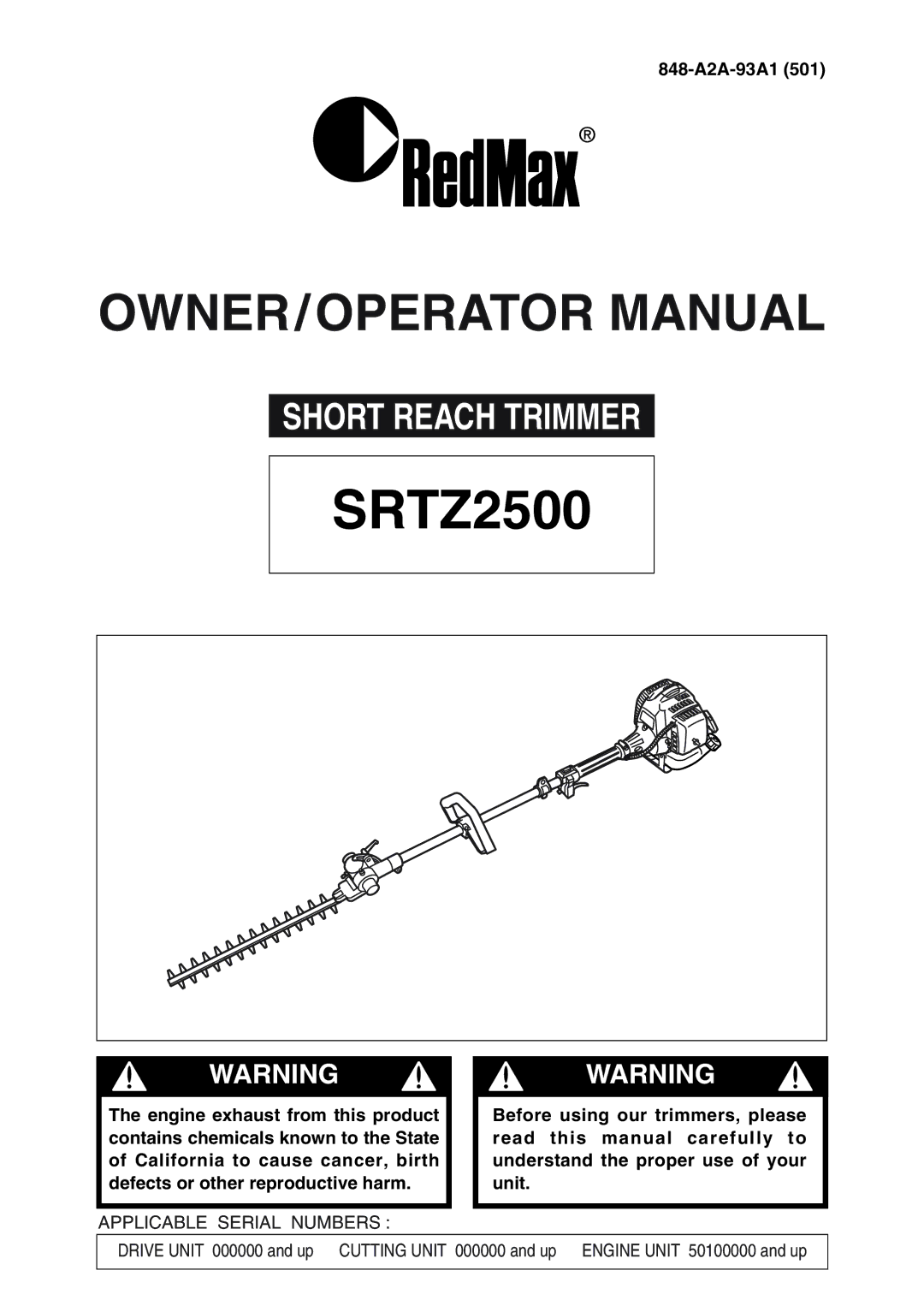 Zenoah SRTZ2500 manual 