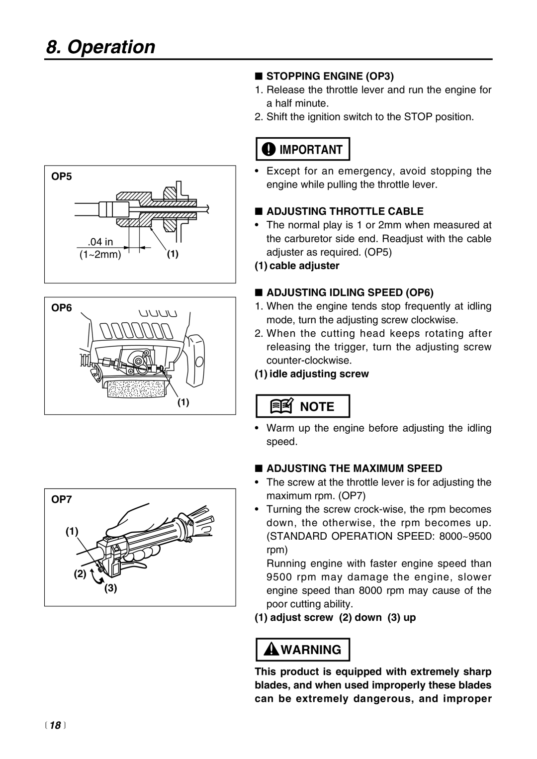 Zenoah SRTZ2500 manual  18  