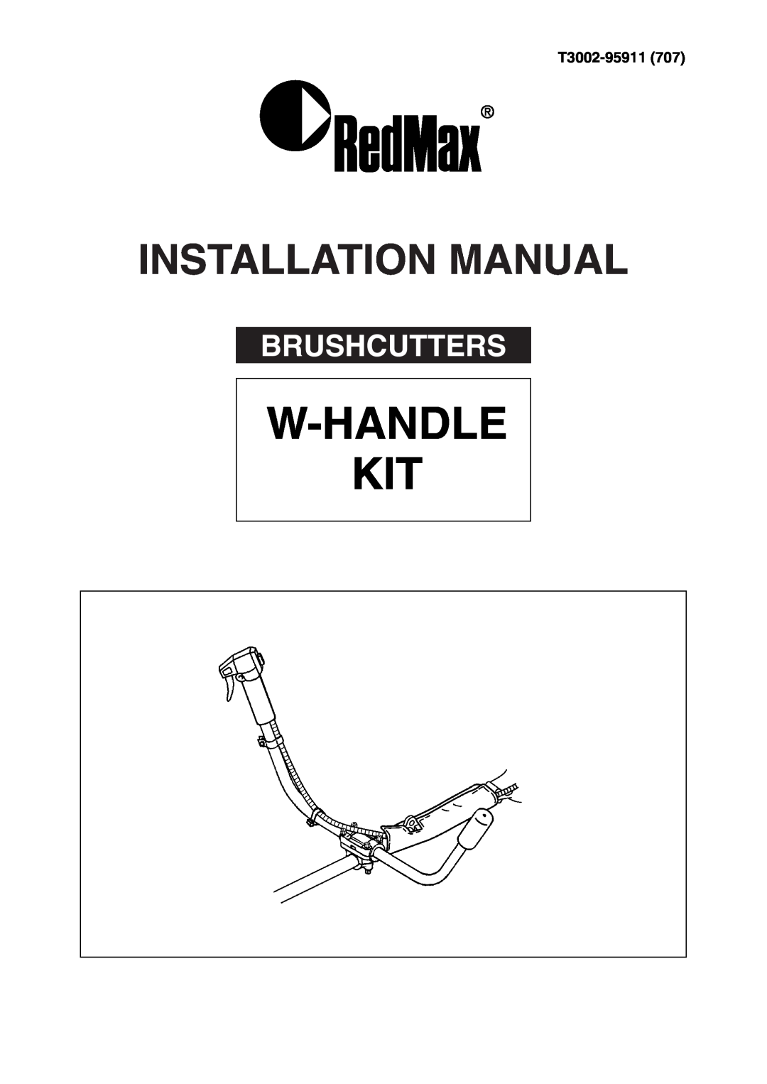 Zenoah installation manual T3002-95911707, W-Handle Kit, Installation Manual, Brushcutters 