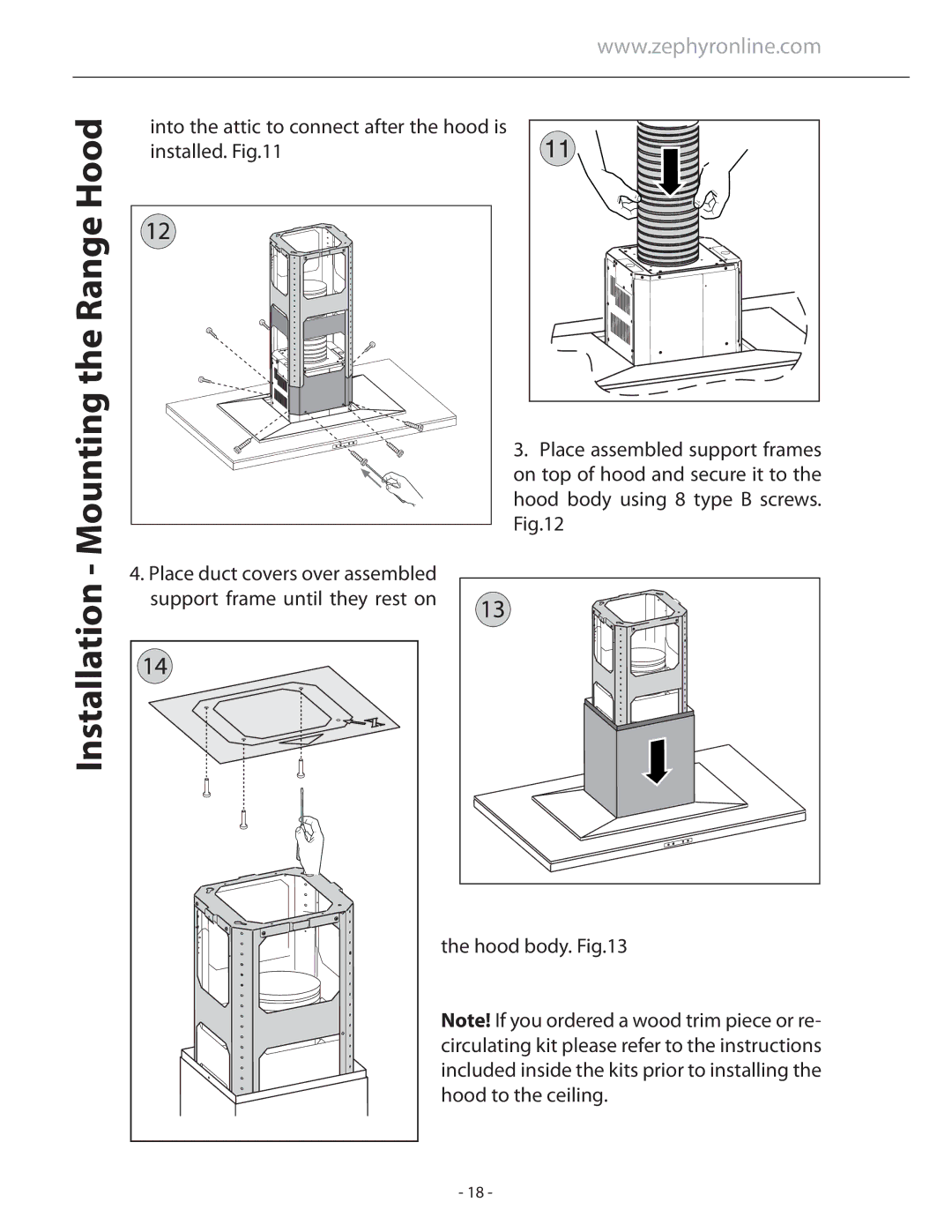 Zephyr ALL-M90AW X, ALL-E42ABX, ALL-M90ABX, ALL-E42AW X installation instructions Range Hood, Installation Mounting 