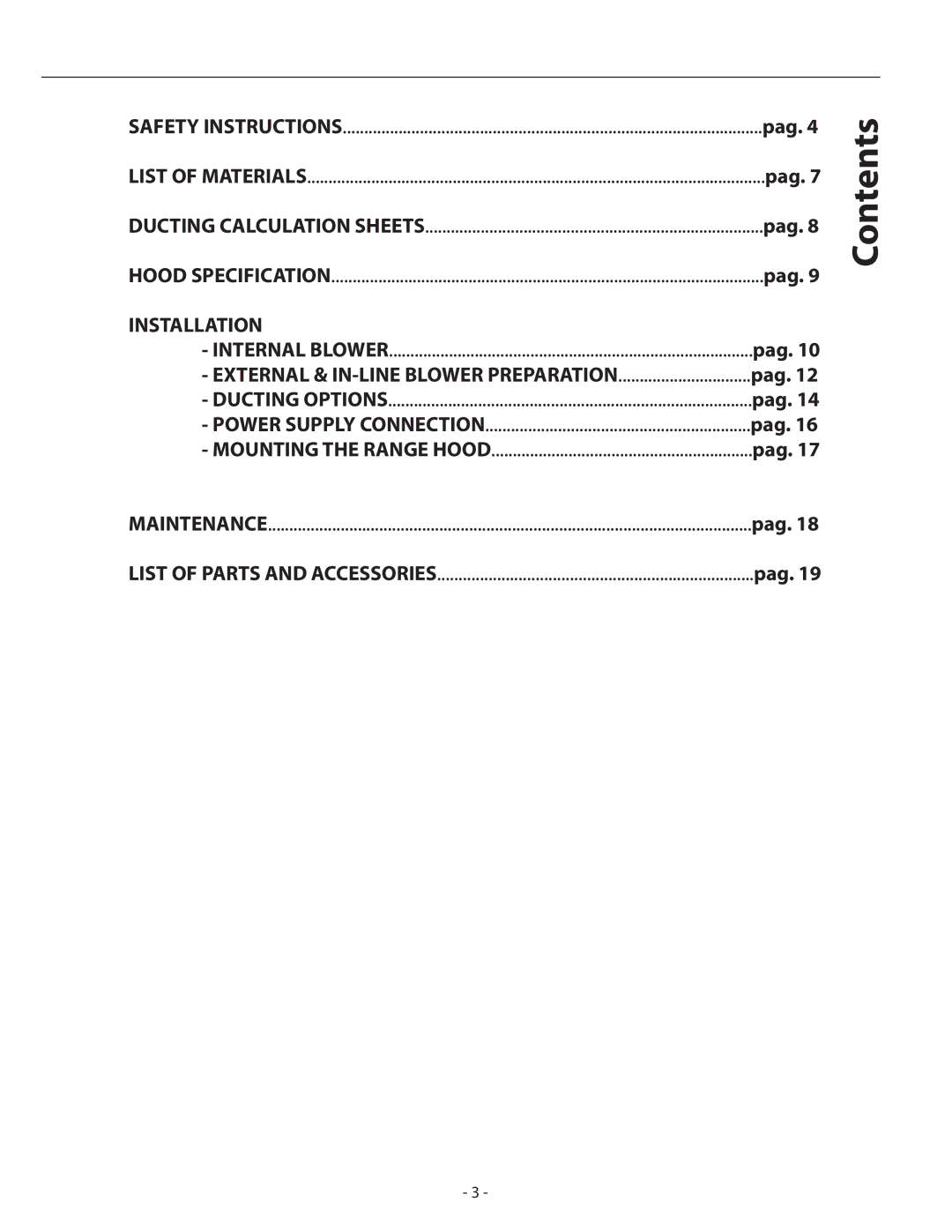 Zephyr APN-M90ABX, APN-M90AWX installation instructions Contents, Installation 