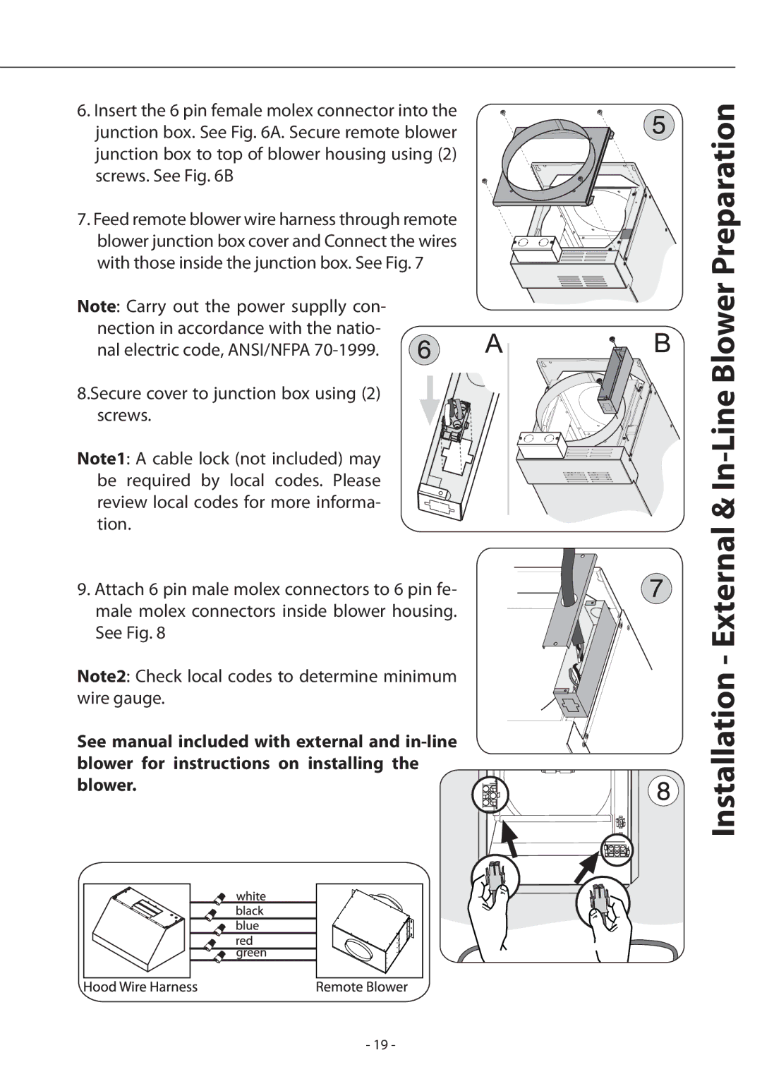 Zephyr ALA - E42AWX, ASU - M90ASX, ASU - E42ASX, AED - M90ASX Installation External & In-Line Blower Preparation 