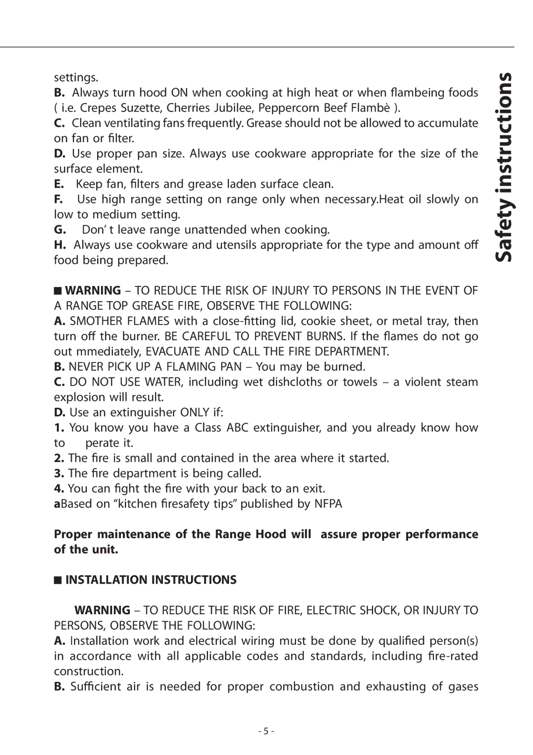 Zephyr ATI-M90ASX, ATI-M90ABX installation instructions Installation Instructions 