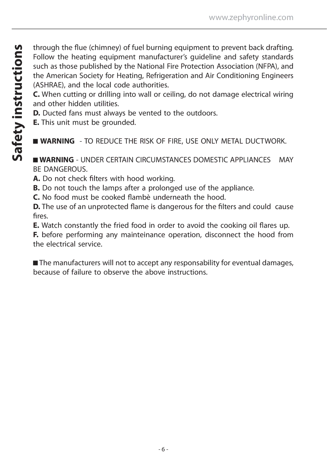 Zephyr ATI-M90ABX, ATI-M90ASX installation instructions May 