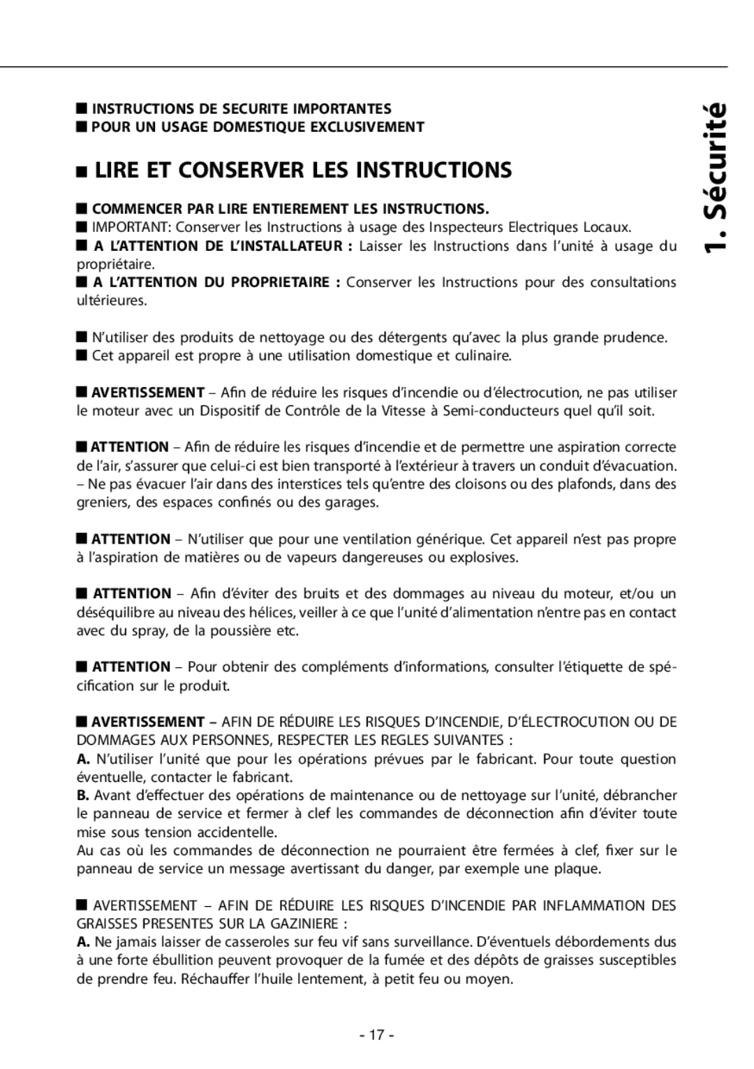 Zephyr GU4/MR11, GU5/MR16 manual Sécurité, Commencer PAR Lire Entierement LES Instructions 