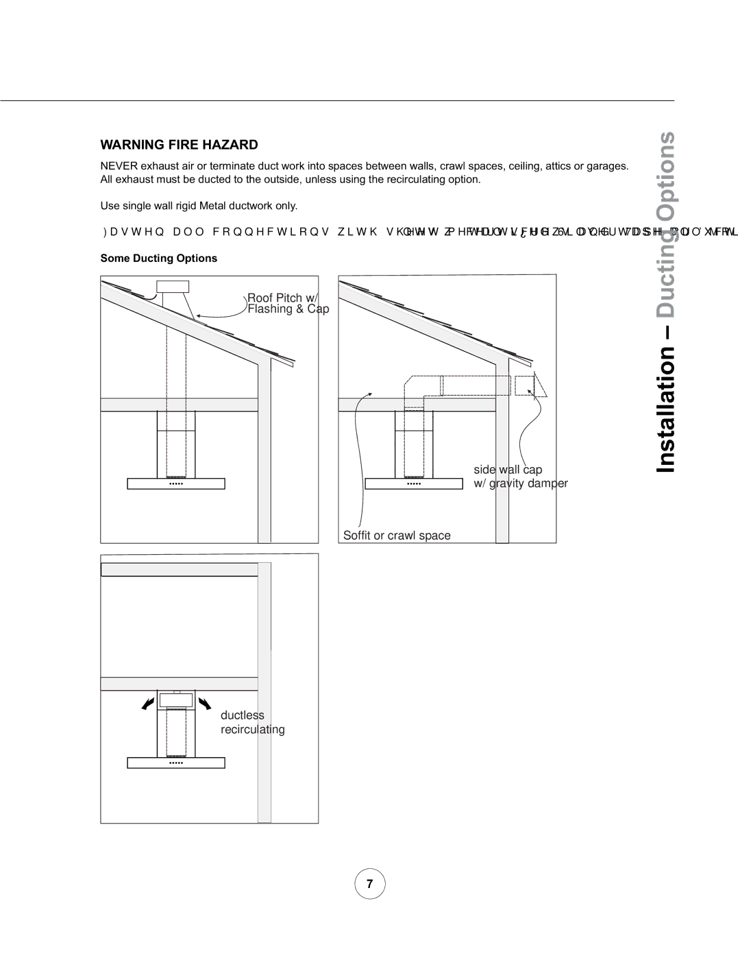 Zephyr ZRM-E36AS, ZRM-E42AS manual Installation Ducting Options, Some Ducting Options 