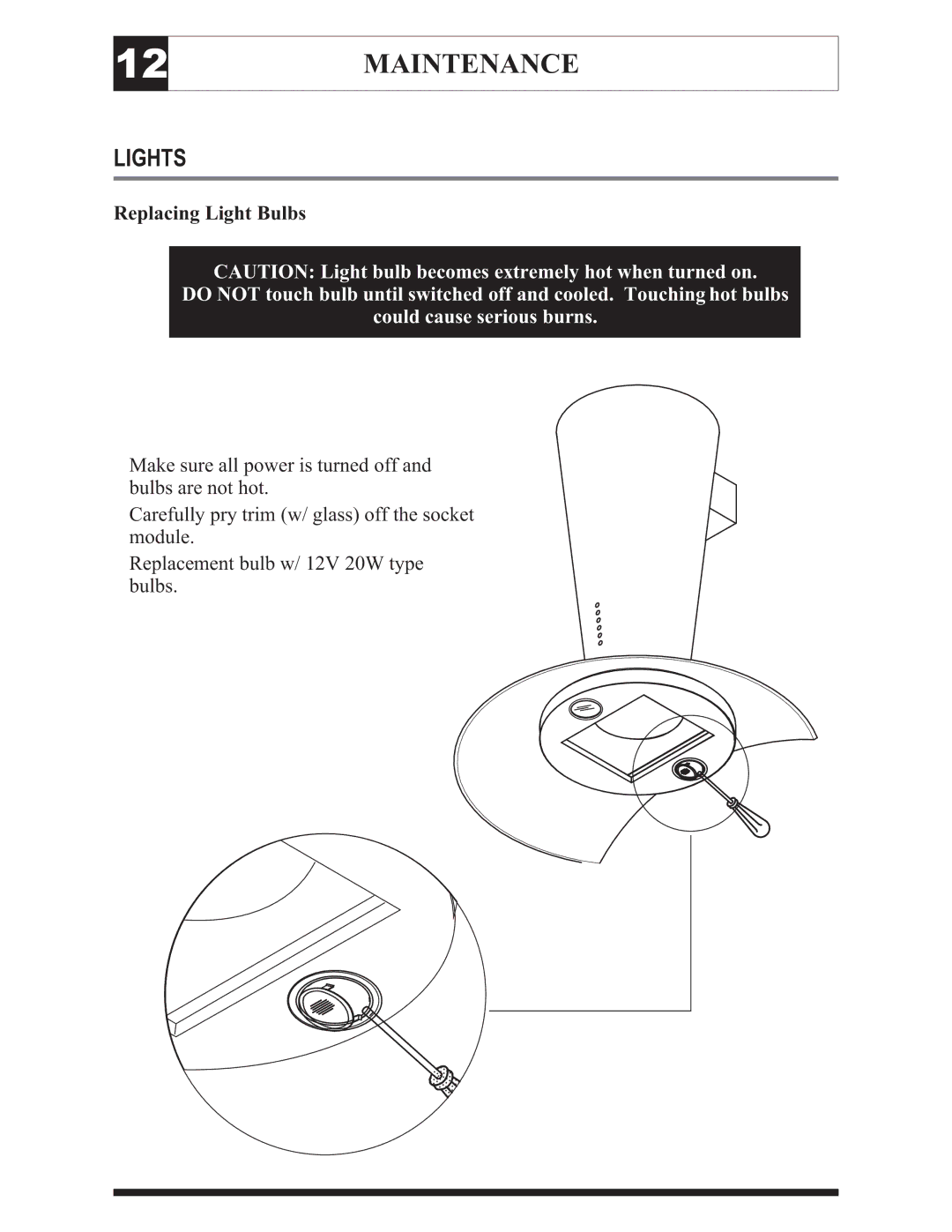 Zephyr ZTO-M795 manual Maintenance, Lights 