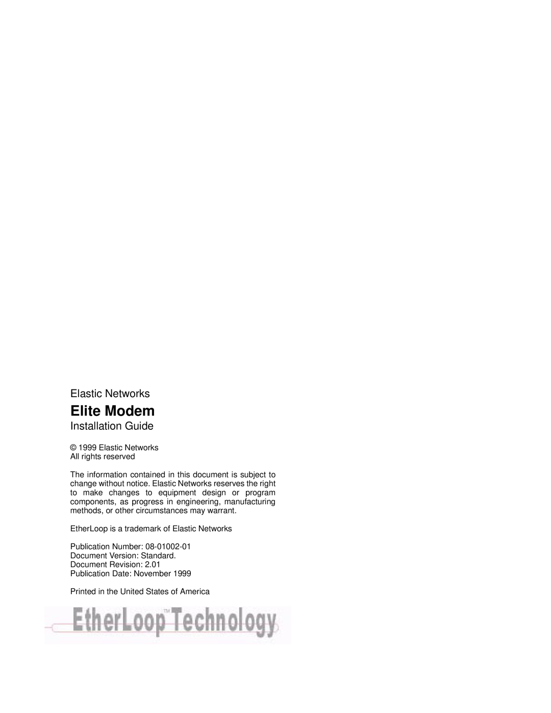 Zhone Technologies 08-01002-01 manual Elite Modem 